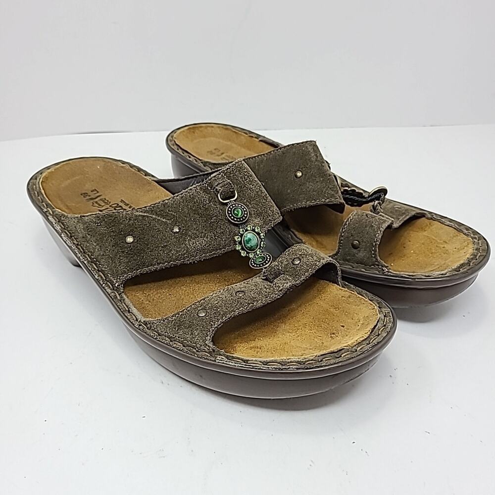 Naot Mulberry Womens Sandal Embellished Suede Brown Casual Slide Size 39 US 8